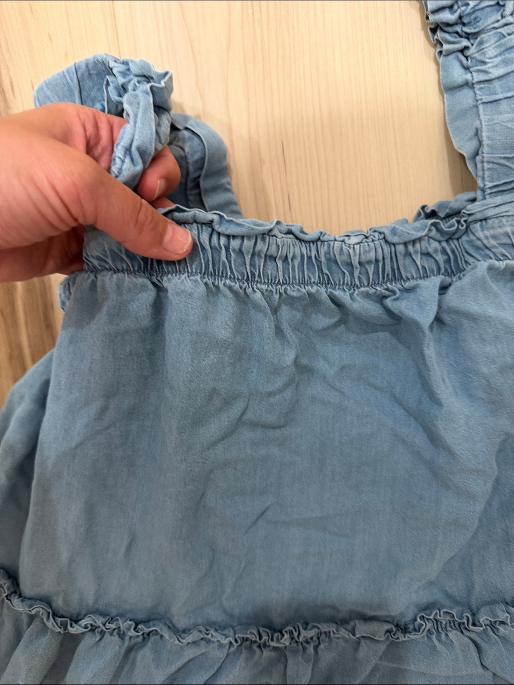 Blu Pepper Light Blue Ruffle Tank Top - Picture 4 of 7